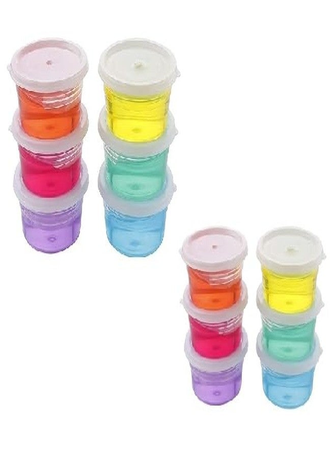 Freedy Set of 12 Flexible Crystal Slime Magic Mud Soft Transparent Jelly Clay Putty Toys for Kids Boys Girls with Clay Modelling Tools Non Toxic - Multi Color D
